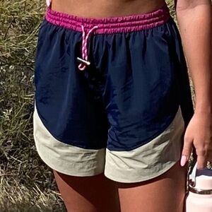 Lululemon Colorblock Navy/Tan/Pink Shorts